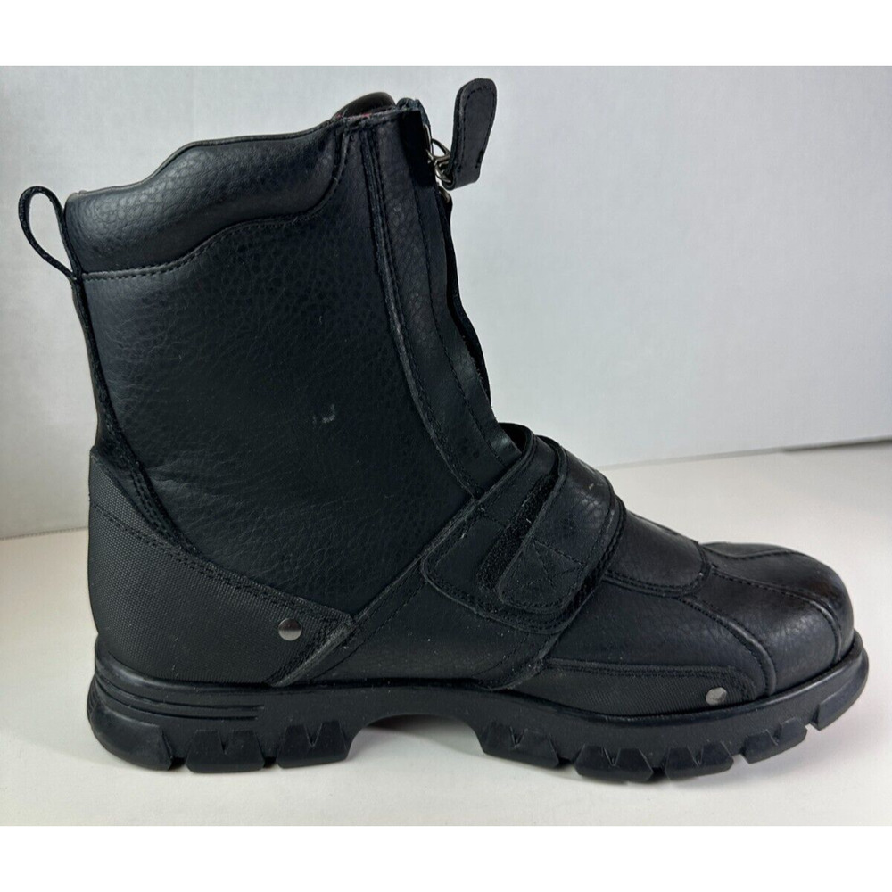 Polo by Ralph Lauren Black Leather Darrance II Zip Combat Boots Men's Size 11 D - Picture 3 of 12